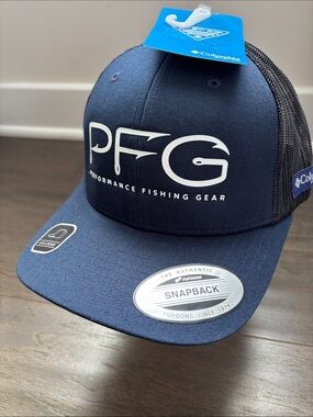 Columbia PFG Hooks Performance Fishing Gear,high crown,mesh snapback cap